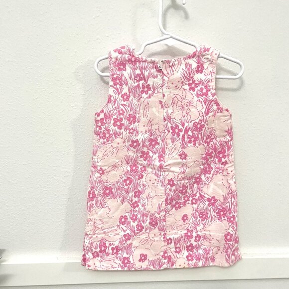 Lilly Pulitzer Pink Spring Easter Bunny Shift Dress Girls Size 4T - Picture 4 of 5